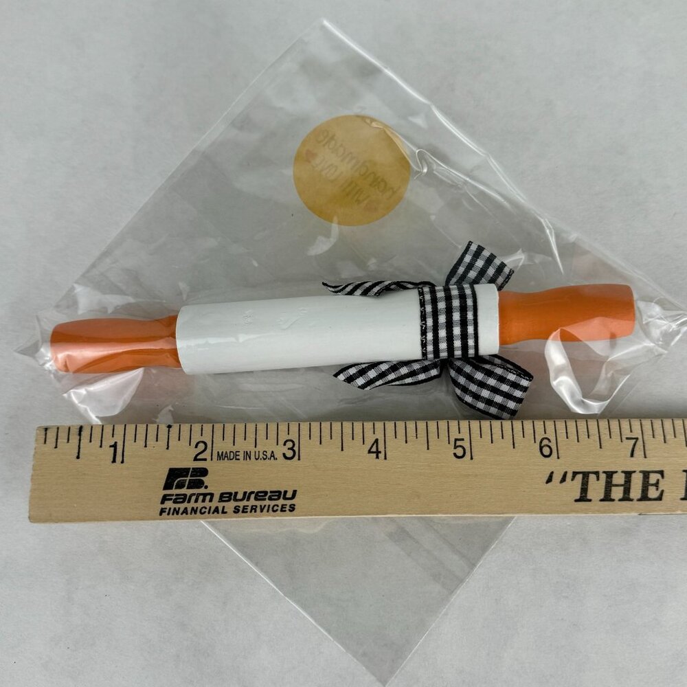 5 pc Autumn Decorative Set Wooden Sign Faux Caramel Apples and Fall Rolling Pin - Picture 11 of 11